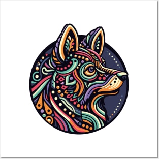 Design head husky tribal style Posters and Art